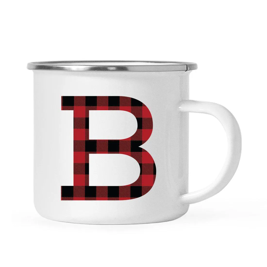Andaz Press 11oz Buffalo Red Plaid Monogram Campfire Coffee Mug