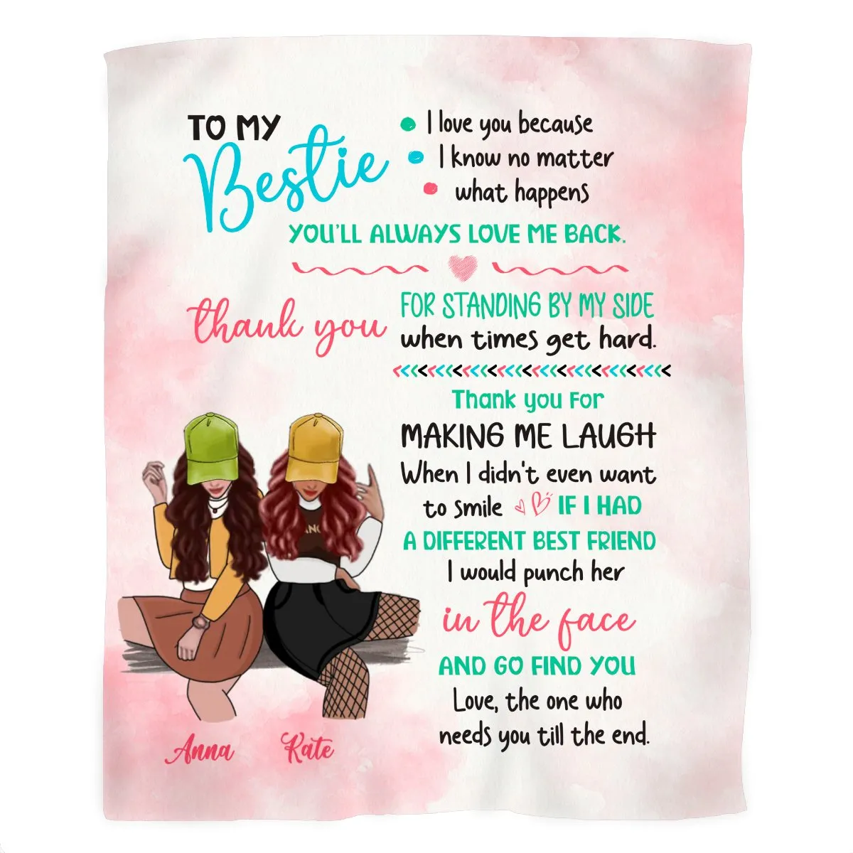 Besties - To My Selfie Bestie - Personalized Blanket