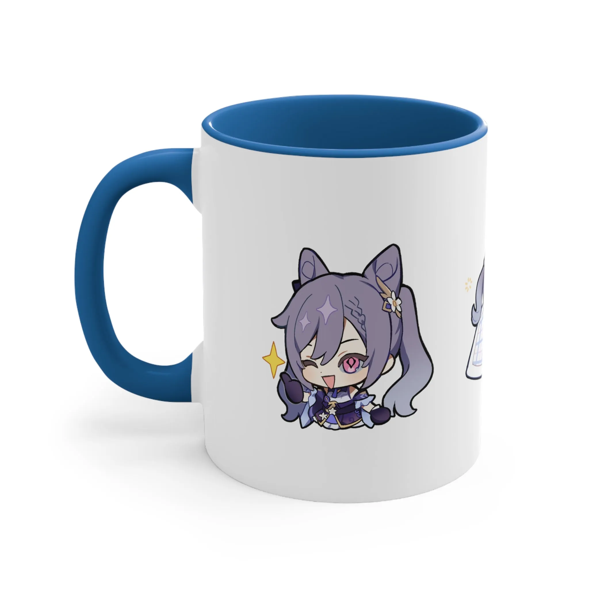 Keqing Genshin Impact Accent Coffee Mug, 11oz Cups Mugs Cup Gift For Gamer Gifts Game Anime Fanart Fan Birthday Valentine's Christmas