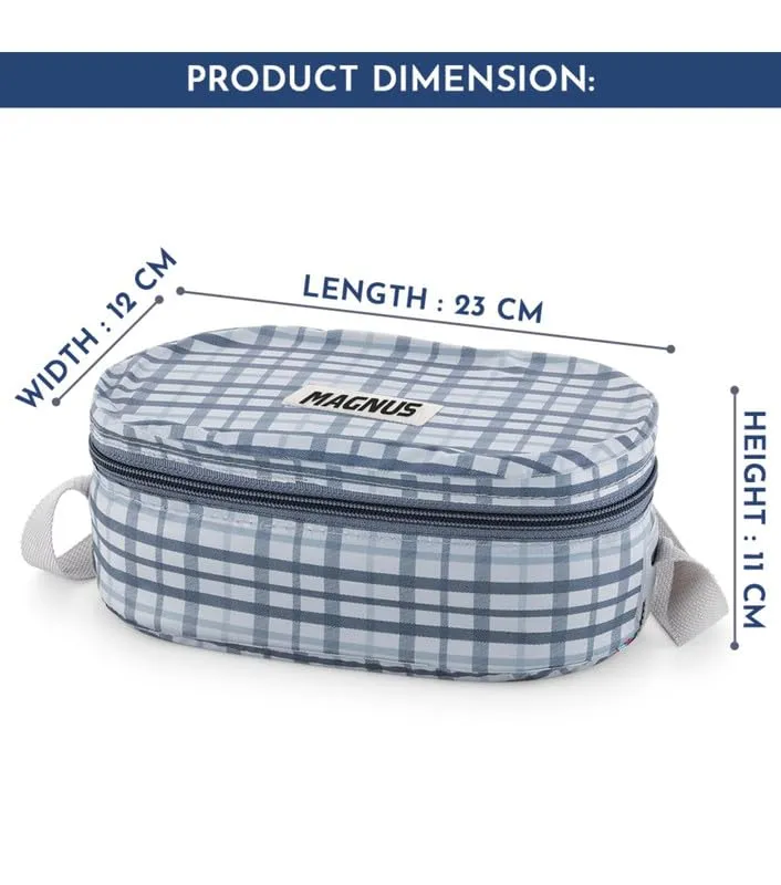 Magnus Deli 3 Stainless Steel Lunch Box Set - Grey | Leakproof & BPA-Free | Lunch Box for Kids | Hot Food Safe | Air-Tight Seal Tiffin Containers | Ideal Lunch Boxes for Office Men & Women
