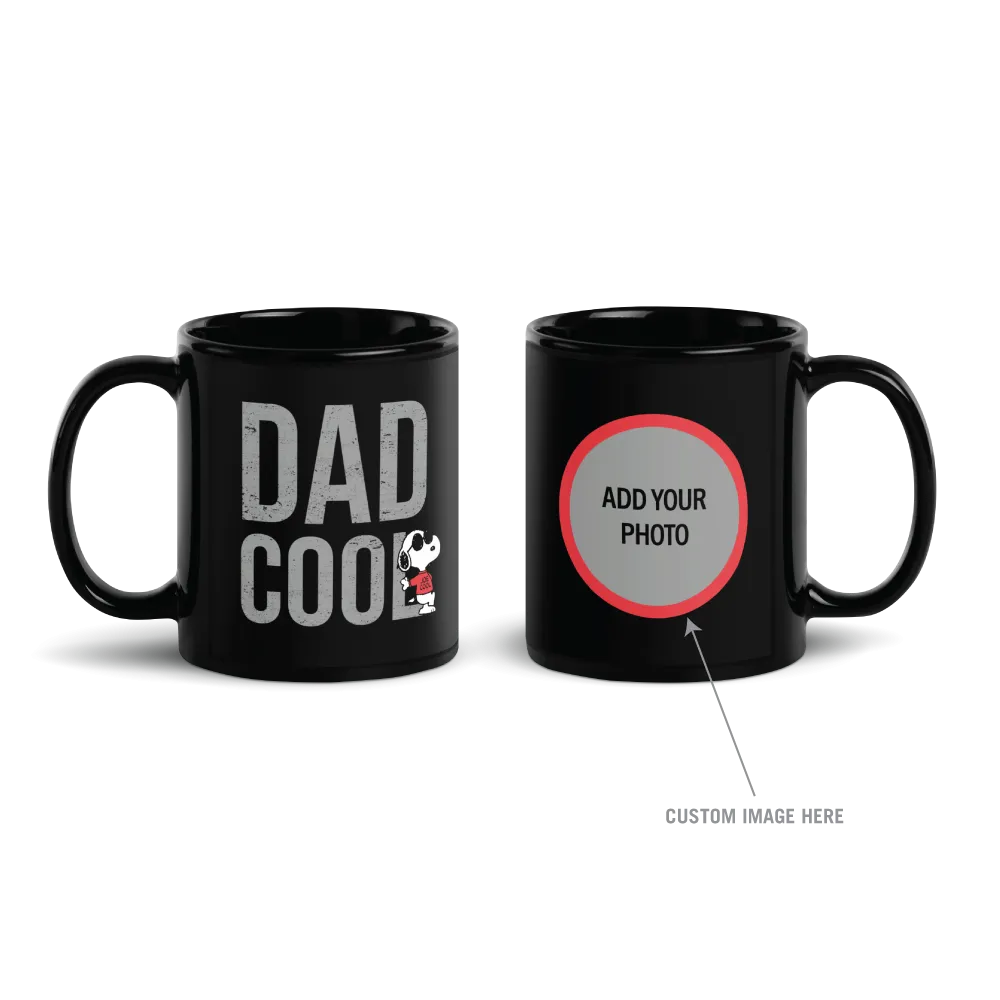 Snoopy Joe Cool Dad Cool Personalized Black Mug