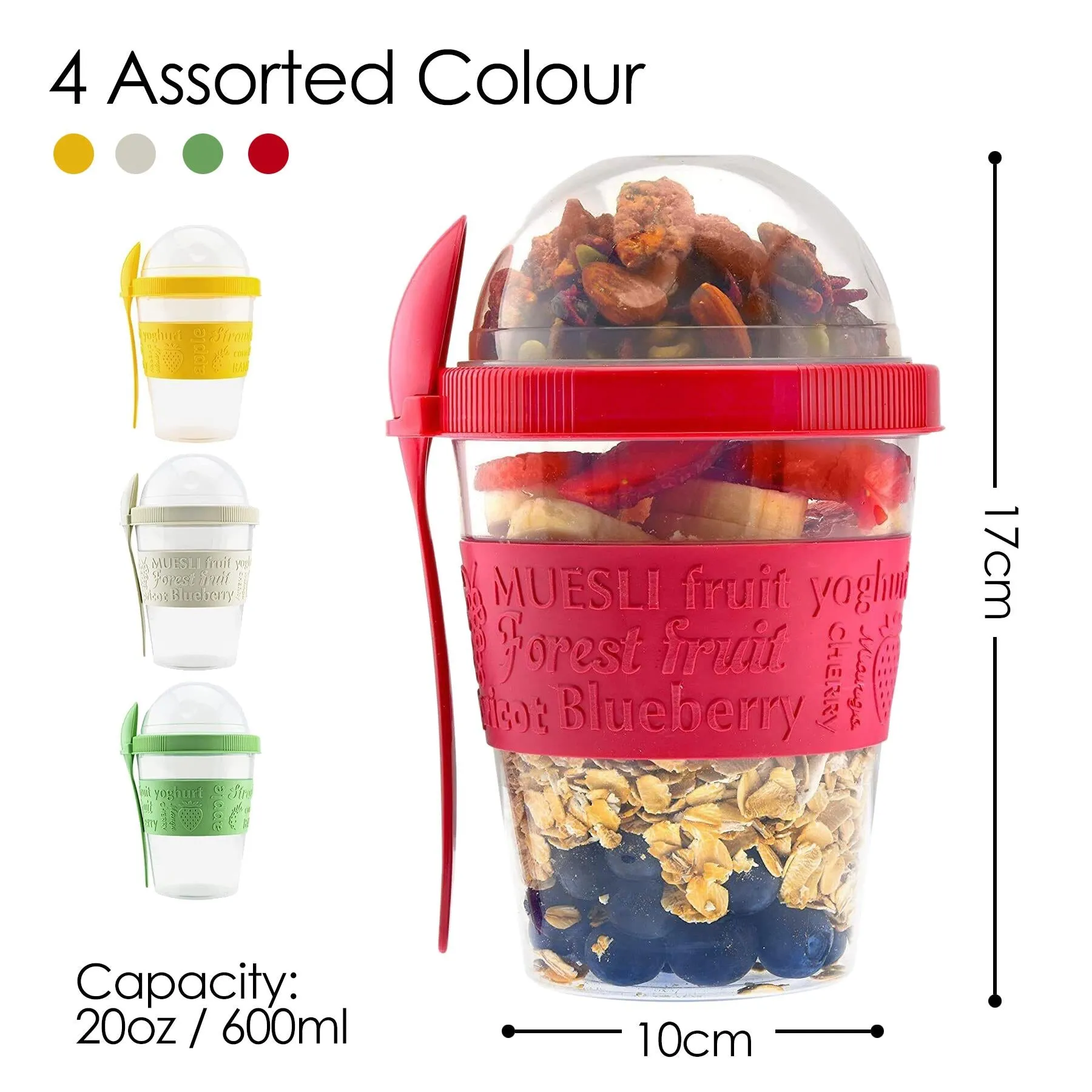 Yogurt Mug with Compartment and Spoon